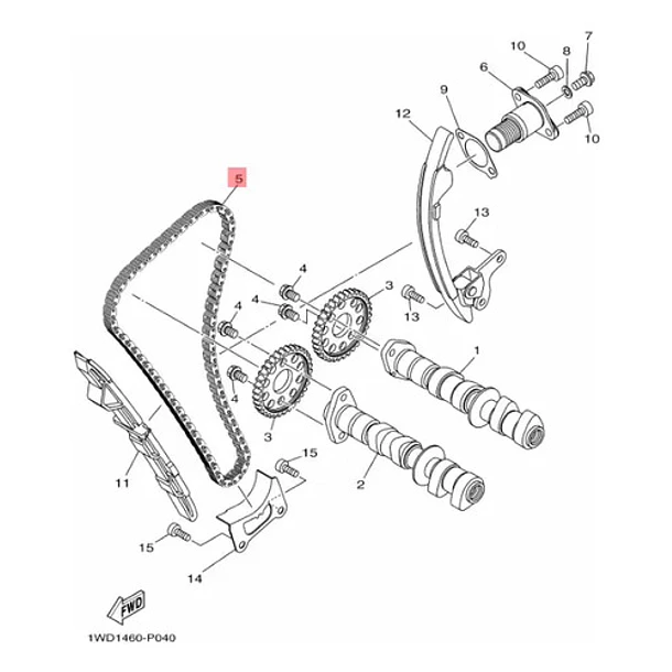 Cadena Distribución Yamaha R3 Mt03 (no R3a/mt03a) Original 3