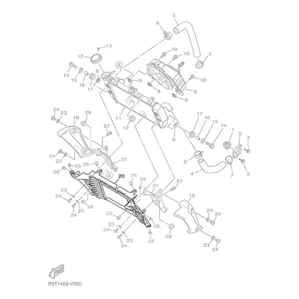 Protector Cubre Radiador Yamaha Mt03a Original 4