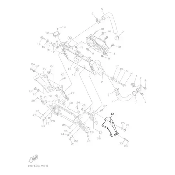 Tapa Lateral Izquierda Cubre Radiador Yamaha Mt03a Original Original 6