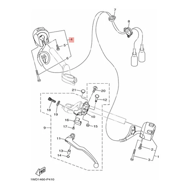 Comando Derecho Encendido Yamaha R3 (no R3a) Original 3