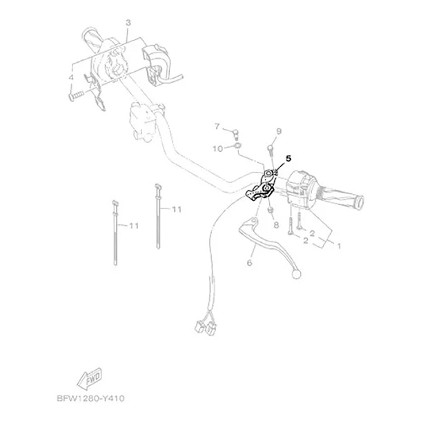 Soporte Espejo Manilla Embrague Yamaha Fz25/a Fz-x Original 4
