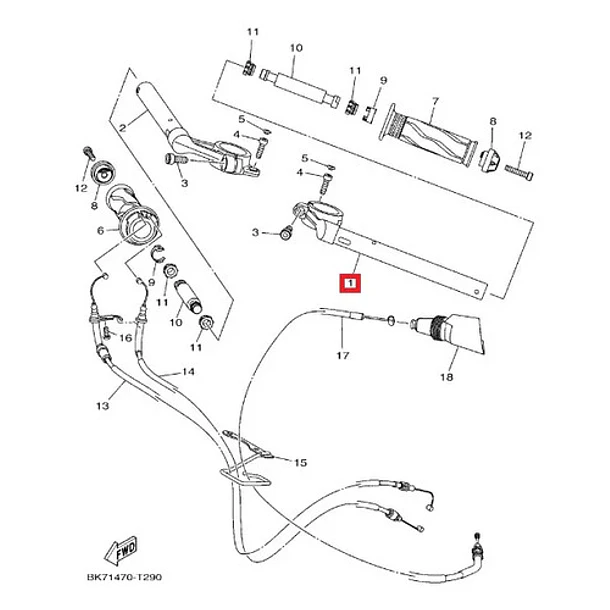 Semi Manillar Izquierdo Yamaha R15 V3 Original