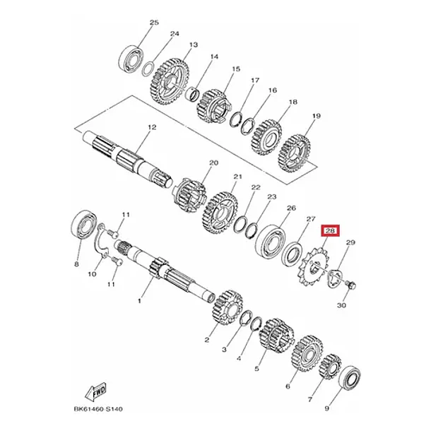 Piñón Ataque Yamaha Fz16 Fzn150 Fz-s Fz-x R15v3-v4 Original 3