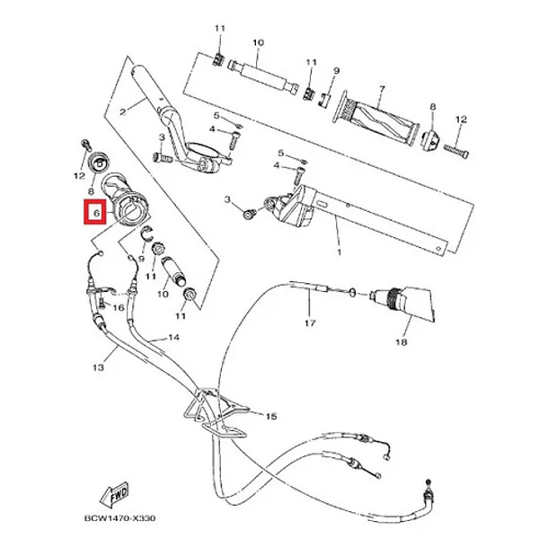 Puño Empuñadura Derecha Yamaha R15 V3 V4 Original 3