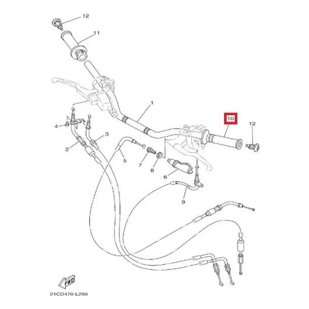 Puño Empuñadura Izquierda Yamaha Fz16 Fz-s V1 Original 4