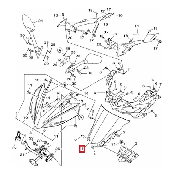 Cúpula Parabrisas Yamaha R3 (no R3a) Original