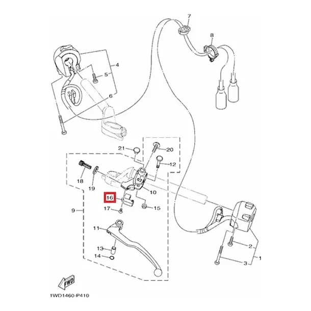 Sensor Switch Embrague Yamaha R3 R3a Mt03 Mt03a Original 5