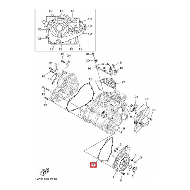 Empaquetadura Cubierta Cárter Yamaha R3/a Mt03/a Original 3