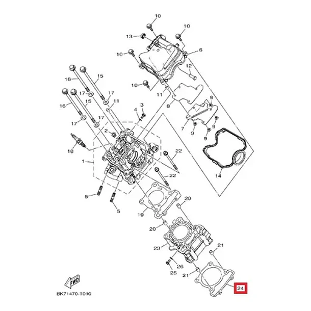 Empaquetadura Base De Cilindro Yamaha R15 V3 Original 3