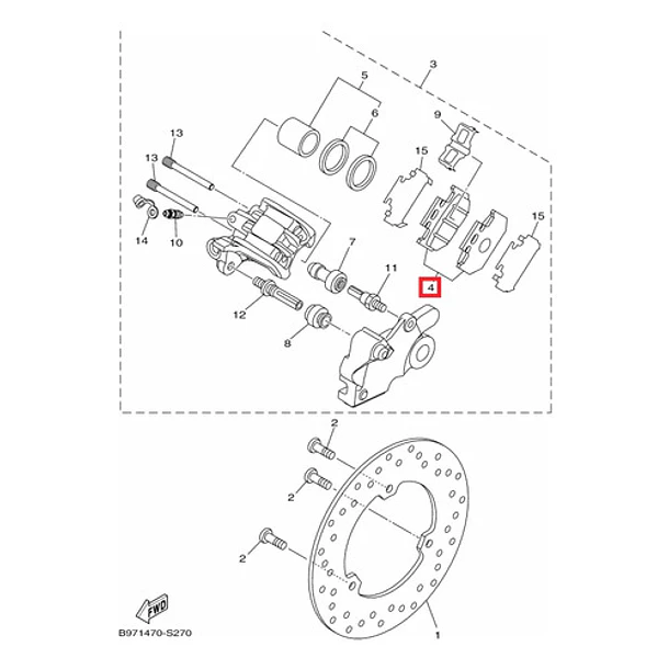 Pastillas De Freno Trasero Yamaha R15 V3 Fz25 Original 3