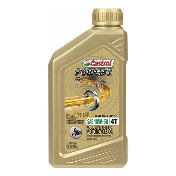 Aceite para motor Castrol sintético 10W-50 para moto/cuatriciclo de 1 unidad x 946mL
