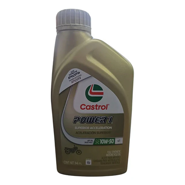 Aceite para motor Castrol sintético 10W-50 para moto/cuatriciclo de 1 unidad x 946mL