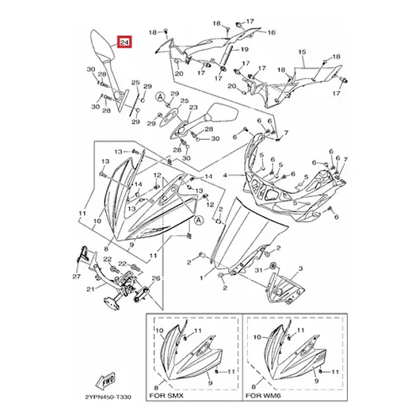 Espejo Retrovisor Derecho Yamaha R3 (no R3a) Original 4