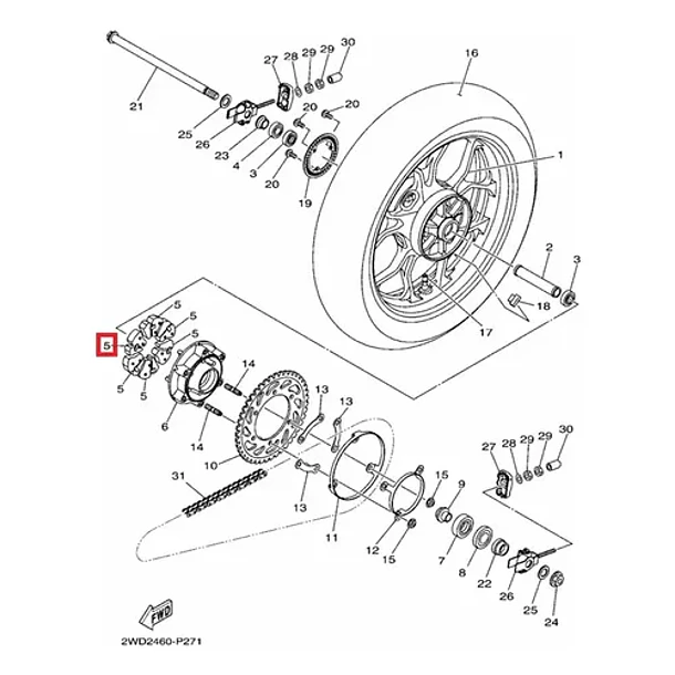 Damper Porta Catalina X6 Yamaha R3 R3a Mt03 Mt 03a Original 4