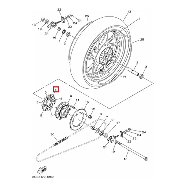 Damper Porta Catalina X6 Yamaha Fz25 Fz25a Original 4