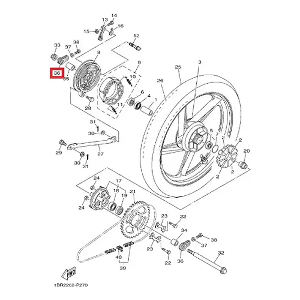 Tensor Tirador Cadena Transmisión Yamaha Ybr125/z Original 4