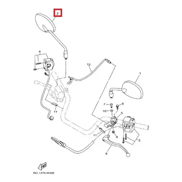 Espejo Retrovisor Derecho Yamaha Fz-x Original 4