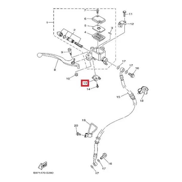 Sensor Switch Luz Freno Delantero Yamaha Fz25 R15v3 Original 2