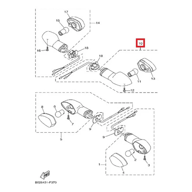 Intermitente Trasero Izquierdo Yamaha R3 Mt03 Original 3