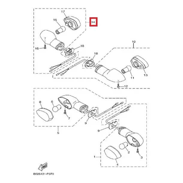 Intermitente Trasero Derecho Yamaha R3 Mt03 Original 3