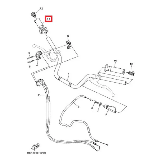 Puño Empuñadura Derecha Yamaha Fz-x Fz Fi Original 5