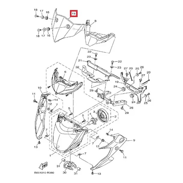 Tapa Frontal Yamaha Mt03 Original 4