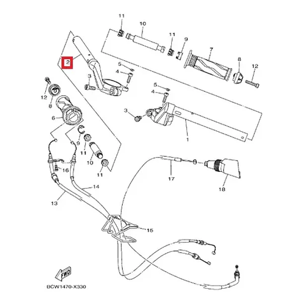 Semi Manillar Derecho Yamaha R15 V4 Original 6