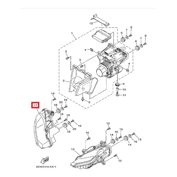 Foco Faro Delantero Derecho Yamaha R15 V4 Original 6