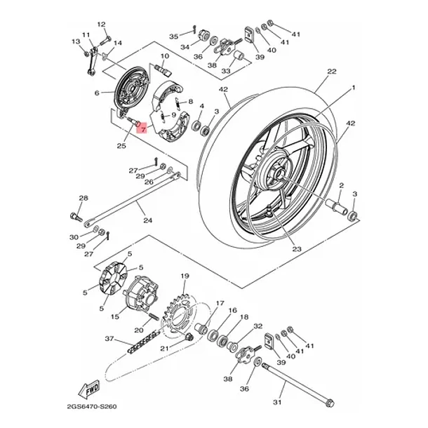 Juego De Balatas Trasera Yamaha Cygnus Ray Zr 125 Original 6