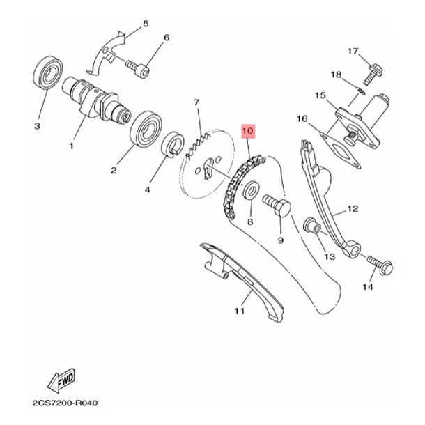 Cadena De Distribución Yamaha Ybrz 125 Original 4