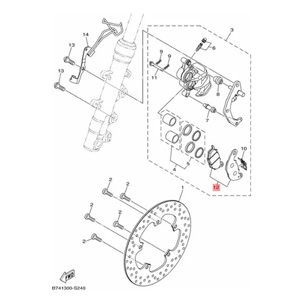 Pastilla De Freno Trasera Yamaha Xmax 300 Original 3