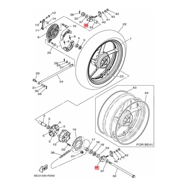 Tensor Cadena Transmisión Yamaha Fz-s V2/v3/v4 Fz-x Original 4