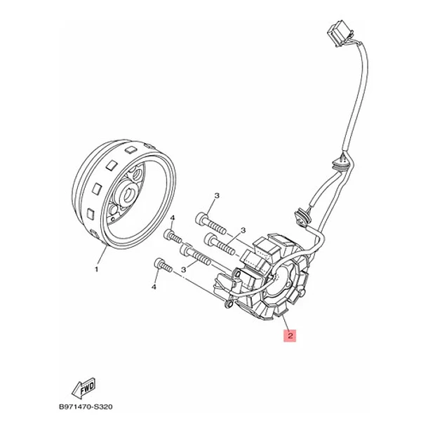 Bobina De Estator Yamaha Fz25 Original 4