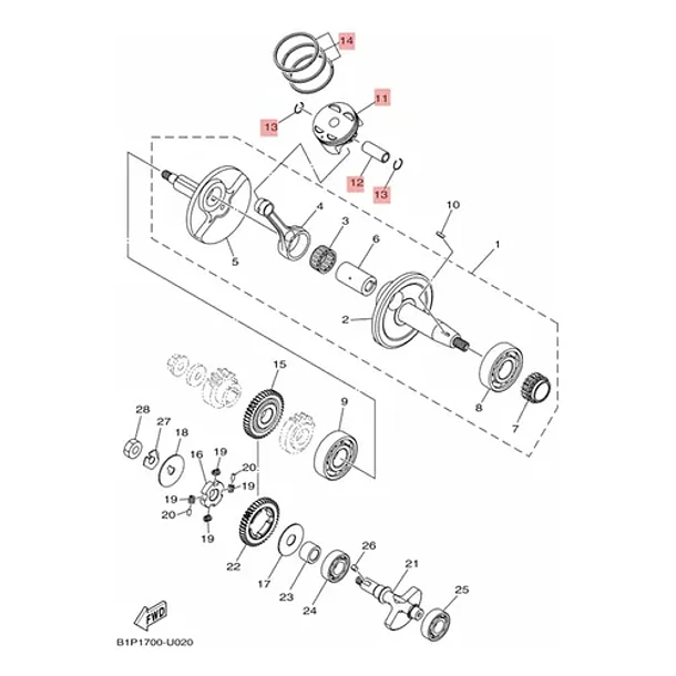 Kit Pistón Anillos Pasador Seguros Yamaha R15 V3 V4 Original 3