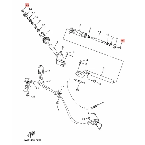 Perno Tope Manillar Yamaha R3/a New R3 Mt03/a Original X1 3