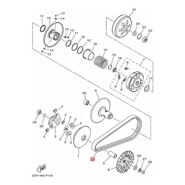 Correa Transmisión Yamaha Nmax 155 Hasta Año 2020 Original 6