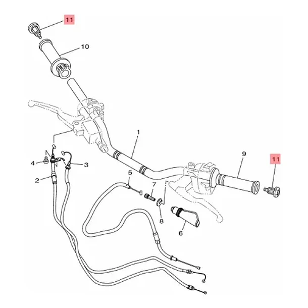 Tope Manillar Manubrio Yamaha Fz16 2.0 Original 3