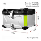 Maleta Top Case Aluminio Moto 65l X-series + Respaldo 2