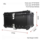 Maleta Top Case Aluminio Moto 65l X-series + Respaldo 2