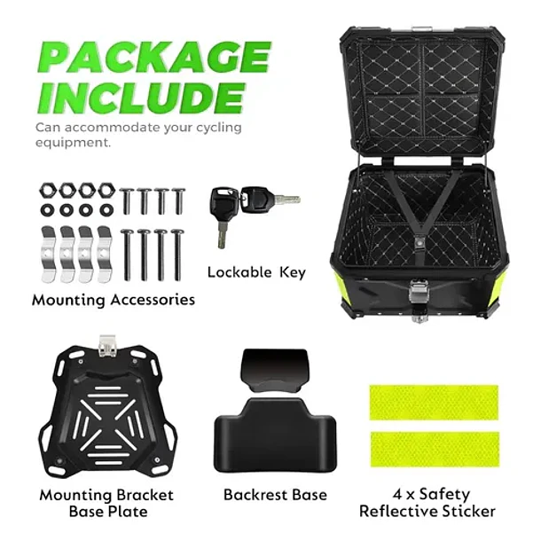 Maleta Top Case Aluminio Moto 65l X-series + Respaldo 7