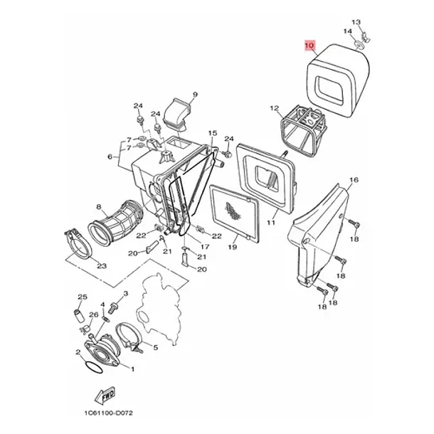 Filtro De Aire Yamaha Ttr230 Original 6