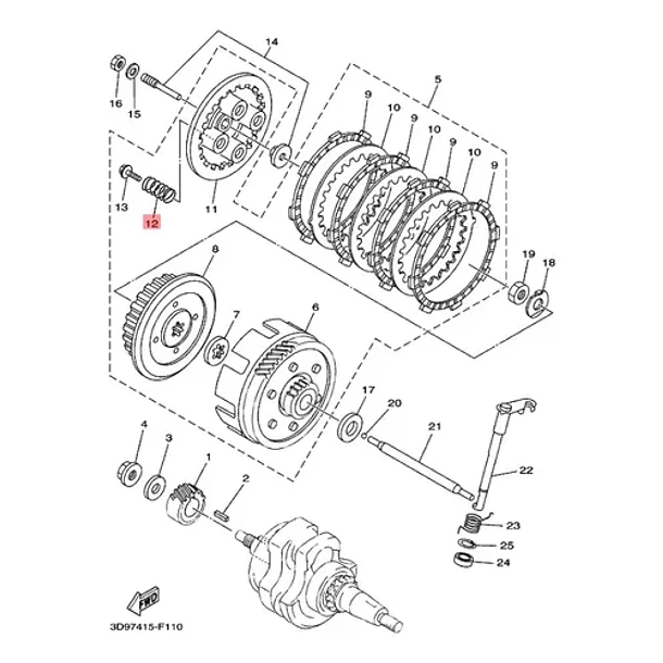 Resorte De Embrague Yamaha Ybr125 Xtz125 Original 7