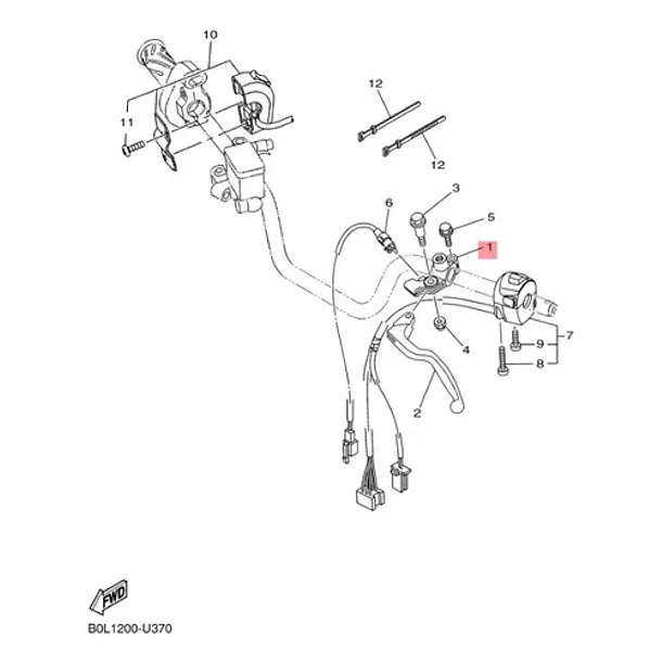 Soporte Espejo Manilla Embrague Yamaha Xtz150 Original Original 9