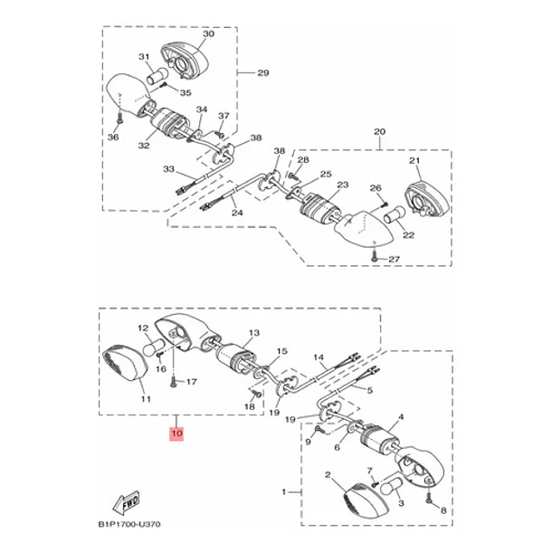 Intermitente Delantero Derecho Yamaha R15 V3 Original 5