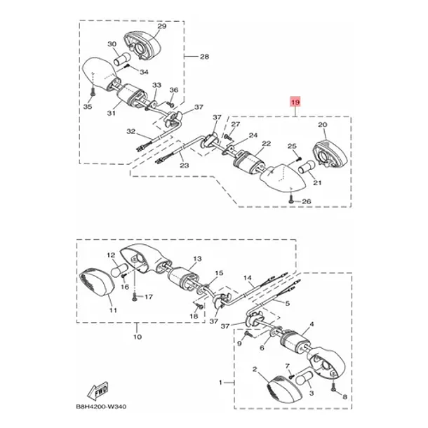 Intermitente Trasero Izquierdo Yamaha Fz25 Fz Fi Original 4