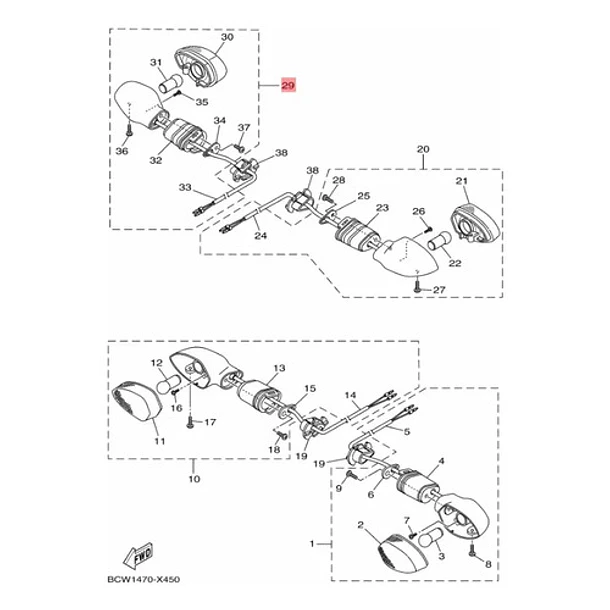 Intermitente Trasero Derecho Yamaha Fz25 Fz Fi Original 4