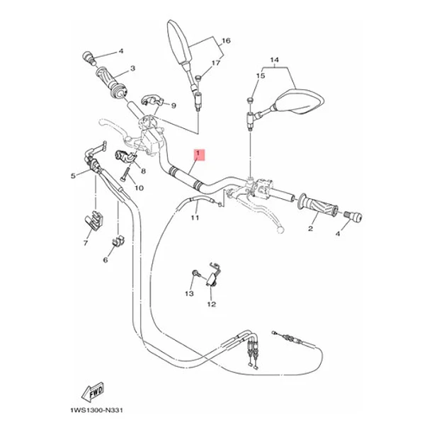 Manubrio Manillar Yamaha Mt07 Hasta 2017 Original 3