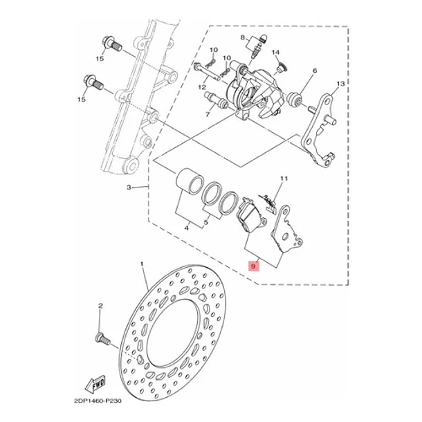 Pastillas Freno Delantero Yamaha NMAX 155 Original 5
