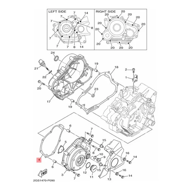 Empaquetadura Junta Estator Yamaha Fzn150 Fzn150d Original 3