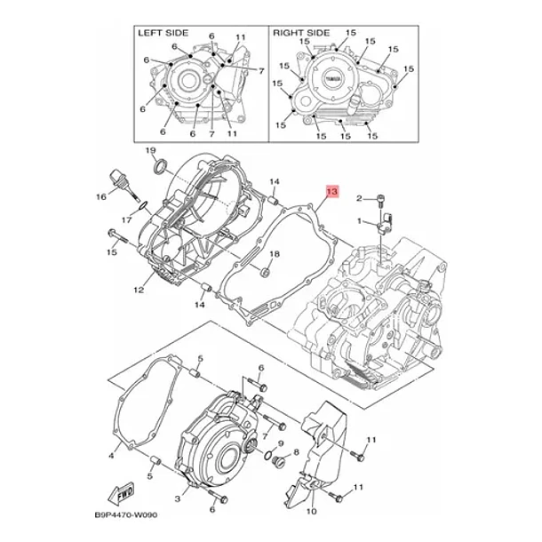 Empaquetadura Carter Derecho Yamaha Fzn150 2.0 - Fi Original 3